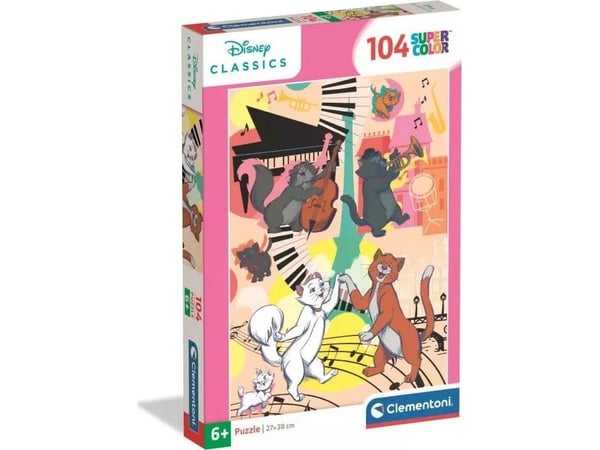 Clementoni puslespill SuperColor Aristocats 104 deler (25048)