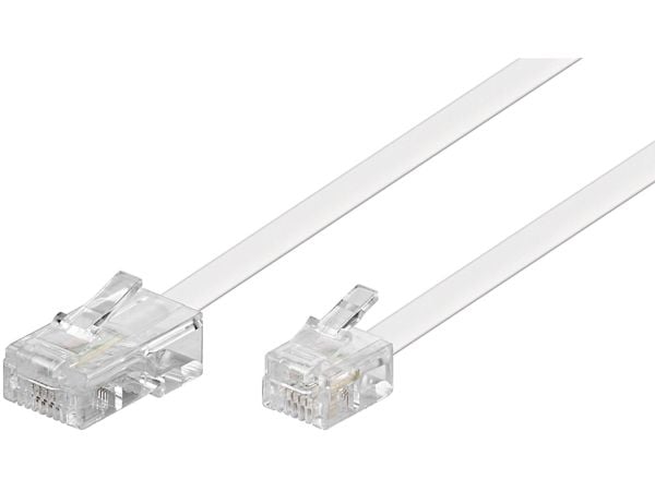 Goobay 93061, 3 m, RJ-45, RJ-11/RJ-14, Vit, Hankontakt, Hankontakt