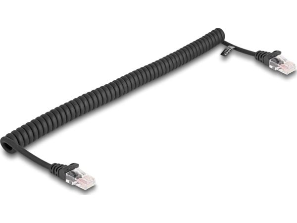 Delock RJ45 kierrekaapeli uros uros Cat.5e 1 m musta