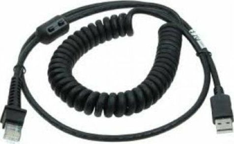 Datalogic - USB-kabel - USB (hane) till USB (hane) - 2.4 m - lindad - svart