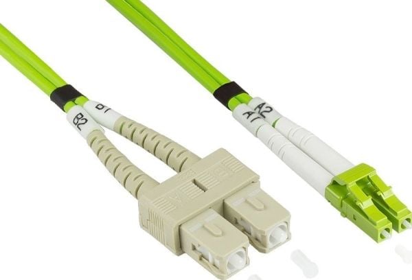 Alcasa LW-802LS5 fiberoptisk kabel 2 m LSZH OM5 2x LC 2x SC grønn (LW-802LS5)