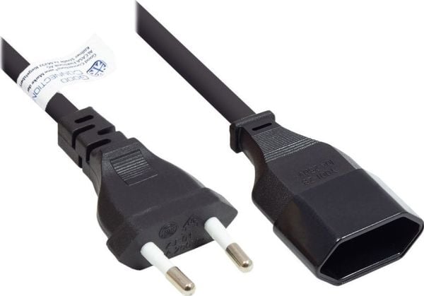 Euro-jatkojohto Euro-pistoke tyyppi C (suora) Euro-pistorasiaan (suora), musta, 0,75 mm², 0,2 m, Good Connections® (P0300-S002) Euro-jatkojohto Euro-pistoke tyyppi C (suora) Euro-pistorasiaan (suora), musta, 0,75 mm², 0,2 m, Good Connections® (P0300-S002)