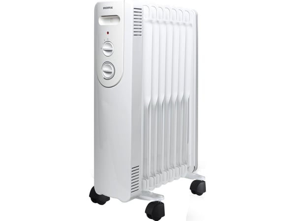 ADAX Oliefyldte gulvradiator 230V med termostat og 3 effekttrin, Nova 20 800W-1200W-2000W, H650 / L470 / D300 MM