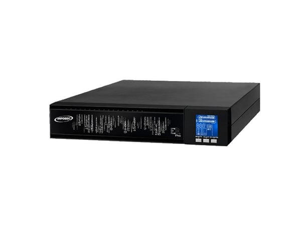 INFOSEC E3 Pro 2000 RT - UPS (rackmonterbar/ekstern) - AC 208/220/230/240 V - 1800 watt - 2000 VA - enkeltfase - 9 Ah - RS-232, USB - utgangskontak...