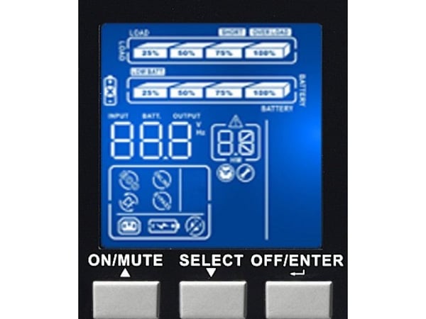 INFOSEC E3 Pro 2000 RT - UPS (rackmonterbar/ekstern) - AC 208/220/230/240 V - 1800 watt - 2000 VA - enkeltfase - 9 Ah - RS-232, USB - utgangskontak...