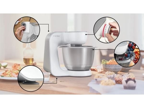 Bosch Serie 4 MUM58200 - Kjøkkenmaskin - 1000 W - sølv/hvit