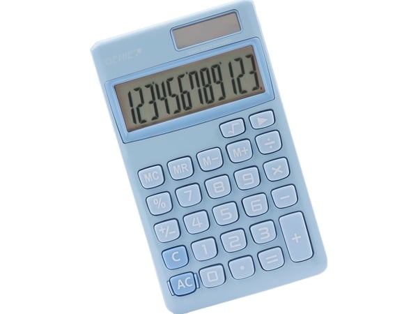 Genie 212 B, tasku, perus, 12 numeroa, akku/aurinkopaneeli, sininen