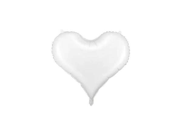 Hvid hjerte folieballon