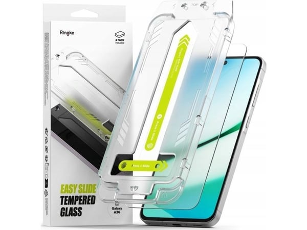 RINGKE EASY SLIDE 2-PAKNING GALAXY A36 5G KLART HERDET GLASS