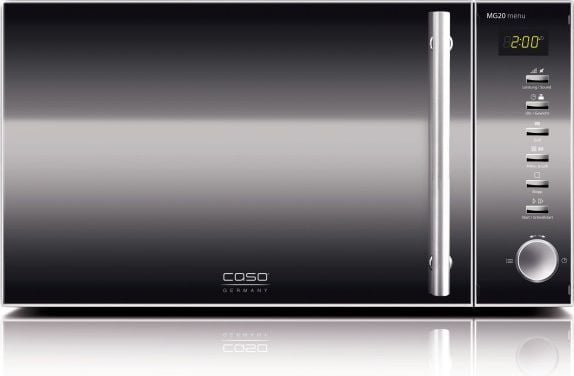 Caso MG 20 Menu, Benkeplate, Grill mikrobølge, 20 l, 800 W, Knapper, Rotasjon, Speil, Rustfritt stål