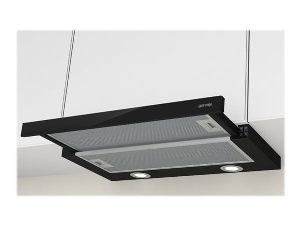 Gorenje Essential TH62E4BG - Panser - teleskopisk - bredde: 60 cm - dybde: 30.6 cm - ekstraksjon og resirkulasjon (-) - svart