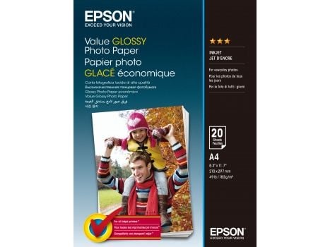 Epson Value - Blank - A4 (210 x 297 mm) - 183 g/m² - 20 ark fotopapir - for Expression Home XP-255, 257, 352, 355, 452, 455; Expression Home HD XP-...