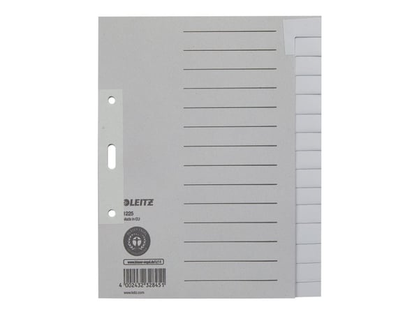 Leitz - Inndeler - 15 deler - for A5 (148 x 210 mm) - med fliker - grå