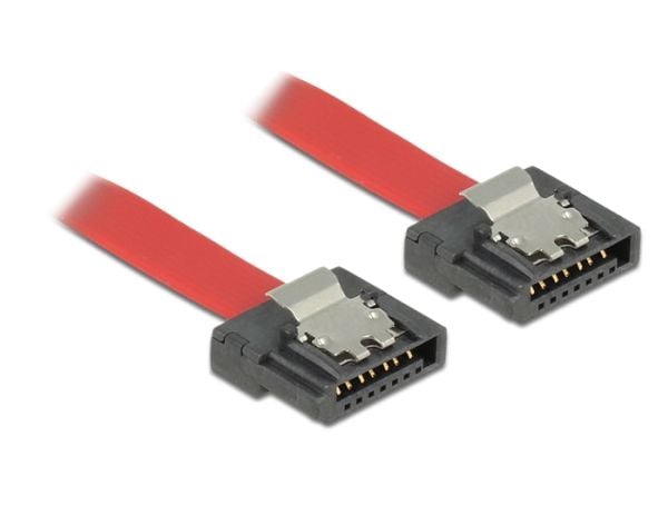 Delock FLEXI - SATA-kabel - Serial ATA 150/300/600 - SATA (hunn) til SATA (hunn) - 20 cm - låst - rød