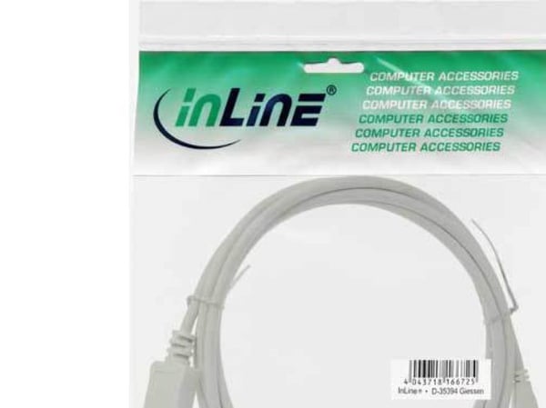 InLine 17131, 1 m, mini DisplayPort, DisplayPort, Hvit, Hankjønn/hankjønn, 48 g