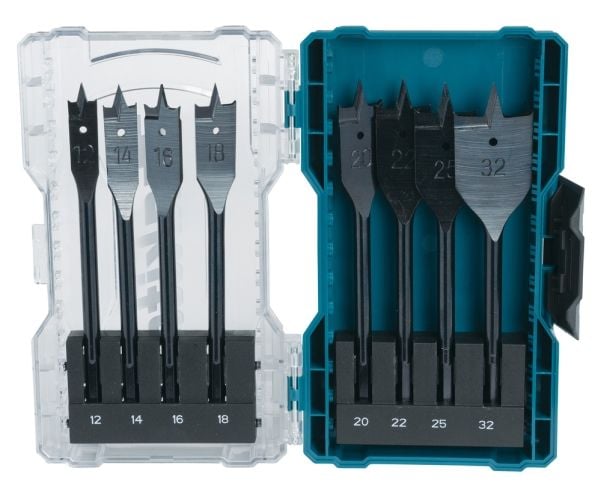 Makita - Borsett - for tre, kryssfinér, laminat, bløtt tre, løvtre - spadedel - 8 deler - 1/4" - heksagonal - lengde: 150 mm - for Makita DDF484Z, ...