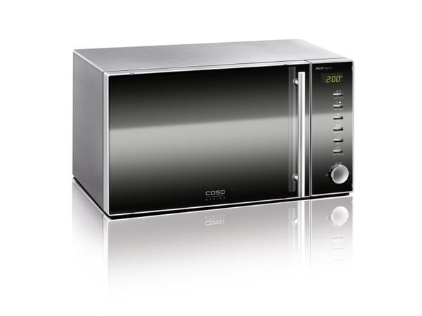 Caso MG 20 Menu, Benkeplate, Grill mikrobølge, 20 l, 800 W, Knapper, Rotasjon, Speil, Rustfritt stål