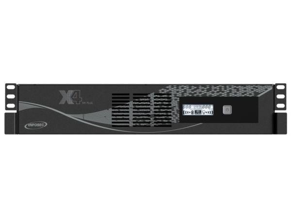 INFOSEC X4 RM Plus 1000 - UPS (kan monteres i rack) - AC 220/230/240 V - 600 watt - 1000 VA - enkeltfase - 7 Ah - USB - utgangskontakter: 10 - 19"