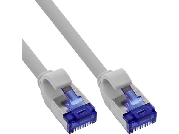 InLine Patchkabel Slim Cat.6A S/FTP TPE (LSZH) flexibel PoE grå 5 m