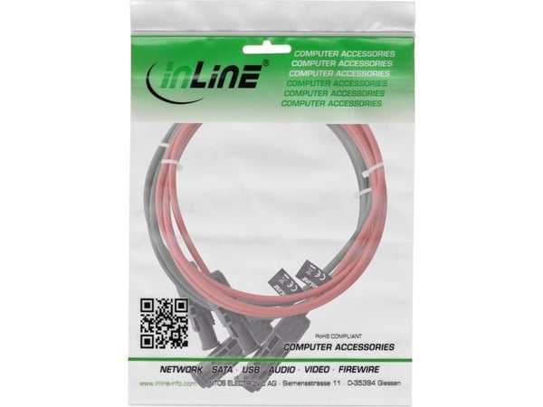 InLine 95402, Keskijännitekaapeli, Punainen, musta, 0,7 mm, Tinattu kupari, 4 mm², 1500 V