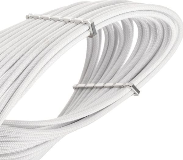 BitFenix Alchemy 6-Pin-PCIe-forlengelseskabel, 45 cm, sleeved – hvit