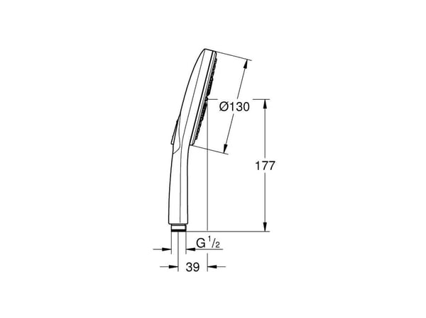 GROHE Rainshower SmartActive 130, Gull, 1 stykker