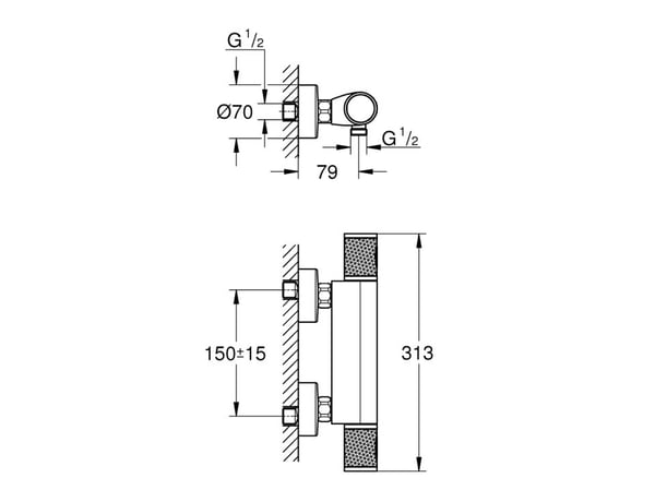 Grohe DIY Feel termostat - för dusch, väggmonterad. Feel precision version. 34790000