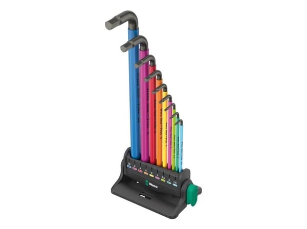 Wera 05133165001, L-formet hex-nøkkelsett, Metrisk, 9 stykker, 1.5,2,2.5,3,4,5,6,8,10 mm, Tsjekkisk Republikk