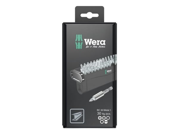 Wera 05057440001, 29 stykker, Philips, Pozidriv, Sporet, Torx Plus, 1/4", PH 1, PH 2, PH 3, PZ 1, PZ 2, PZ 3, TX10, TX15, TX20, TX25, TX30, TX40