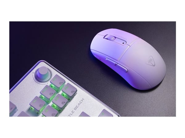 Turtle Beach Burst II Air - Mus - ergonomisk - optisk - 6 knapper - trådløs, kablet - 2.4 GHz, Bluetooth, USB-C - USB trådløs mottaker - hvit
