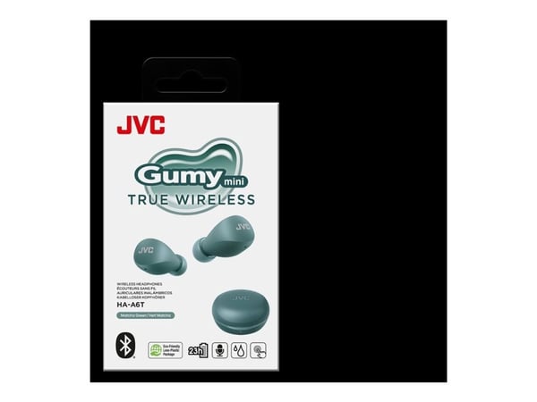 JVC HA-A6T - Gumy Mini - True wireless-hodetelefoner med mikrofon - i øret - Bluetooth - matcha-grønn