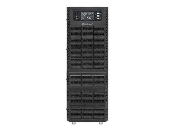 Qoltec - UPS - power factor 1.0, LCD, EPO, on-line - AC 110-300 V - 10000 watt - 10000 VA - 7 Ah - RS-232, USB, RJ-45 - svart