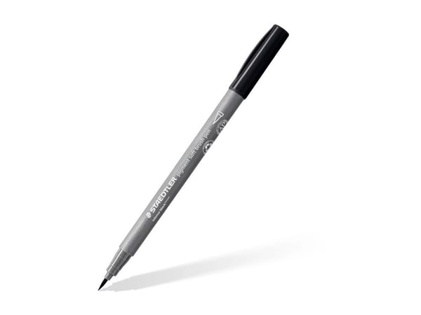 STAEDTLER 372 - Brush pen set - permanent - warm gray medium, warm gray light, cool gray medium, cool gray light, cool gray dark, intense black - f...