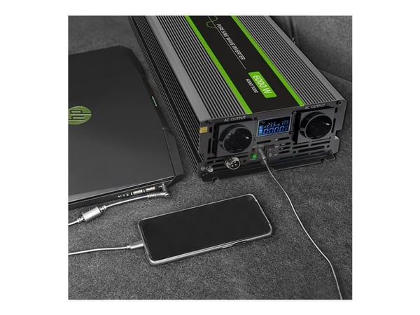 Qoltec Monolith spenningsomformer | 3000W | 6000W | 24V til 230V | Ren sinus | LCD