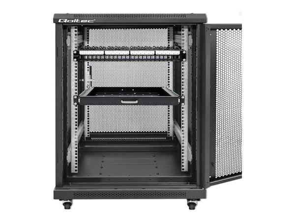 Qoltec - Koblingspanel - solid steel - rackmonterbar - UTP - RJ-45 X 24 - svart - 1U - 19"