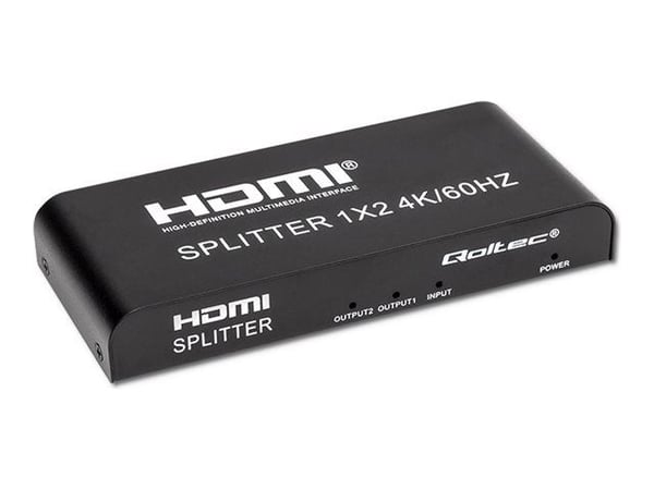 Qoltec - Video/lyd-splitter - active, high stability - 2 x HDMI - stasjonær - DC