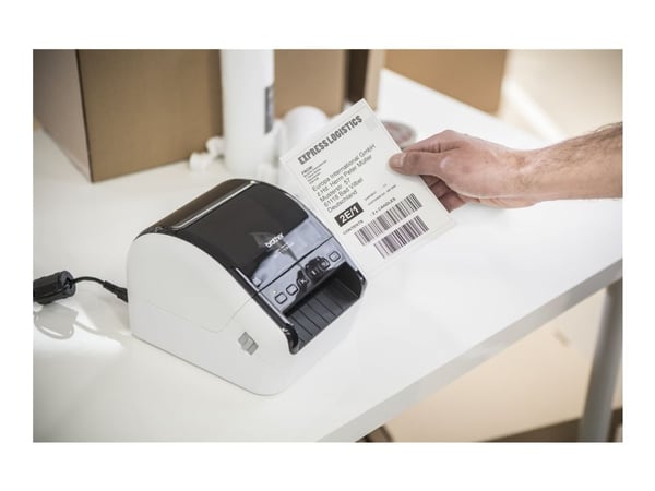 Brother QL-1110NWBc - Etikettskriver - direktetermisk - Rull (10,36 cm) - 300 x 300 dpi - inntil 110 mm/sek - Bluetooth 5.2, USB, LAN, Wi-Fi(n) - k...