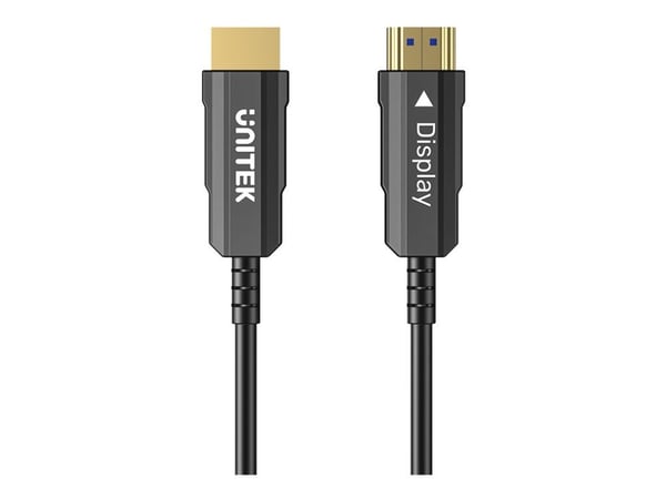 Unitek - HDMI-kabel - HDMI hann til HDMI hann - 40 m - fiberoptisk - svart - 4K 60Hz støtte