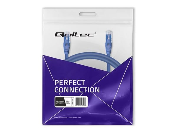 Qoltec patchkabel UTP CAT6, 2 x RJ-45, 1 m, High speed, Gold