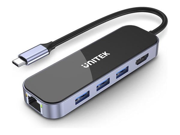 Unitek uHUB H6 D1084A - Dokkingstasjon - USB-C - HDMI - GigE
