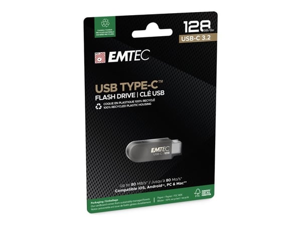 EMTEC C280 - USB-muistitikku - 128 GB - USB-C 3.2 Gen 1