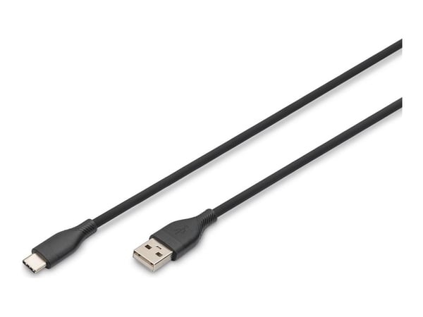 DIGITUS - USB-kabel - USB (hann) til USB-C (hann) - USB 2.0 - 2 m - svart