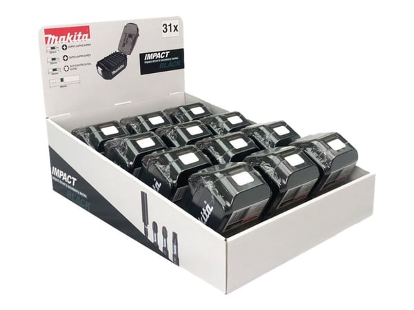 Makita Impact Black - Iskuruuvinvääntimen kärkisarja - 31 kpl - torx, phillips, pozidriv - pituus: 25 mm (12 kappaleen pakkaus)