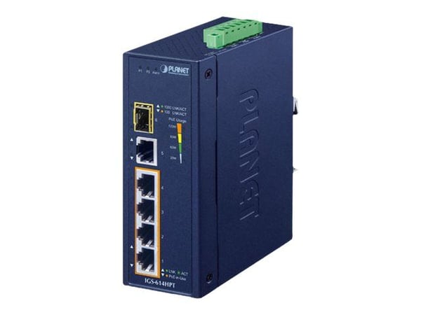 PLANET IGS-614HPT, Hallitsematon, Gigabit Ethernet (10/100/1000), Power over Ethernet -tuki, Seinäkiinnitteinen