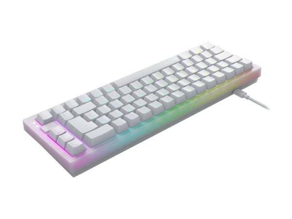 CHERRY XTRFY K5V2 - Tastatur - 65% - compact - belyst - QWERTY - USA - tastsvitsj: CHERRY MX2A Rød (hot-swappable) - hvit