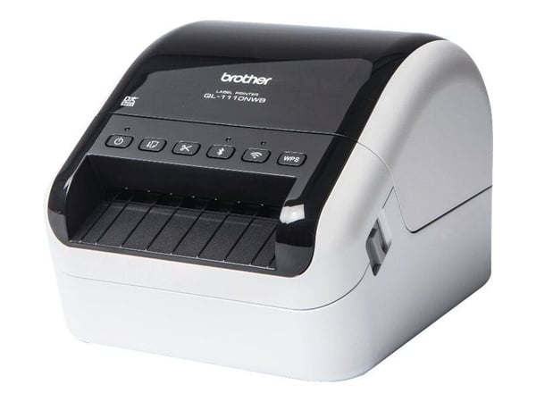 Brother QL-1110NWBc - Etikettskriver - direktetermisk - Rull (10,36 cm) - 300 x 300 dpi - inntil 110 mm/sek - Bluetooth 5.2, USB, LAN, Wi-Fi(n) - k...