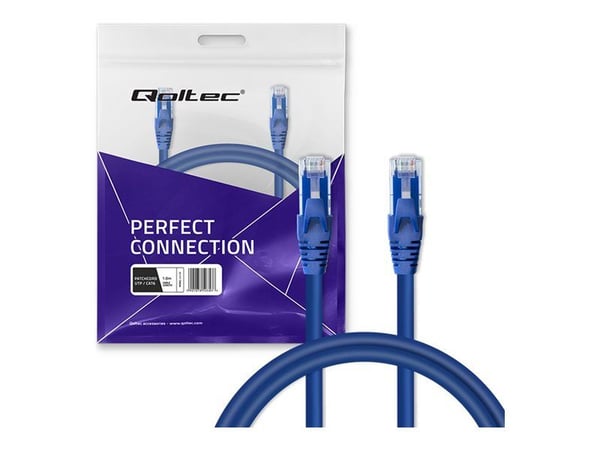 Qoltec patchkabel UTP CAT6, 2 x RJ-45, 1 m, High speed, Gold