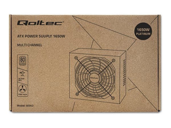 Qoltec Effektiv ATX 1650W strømforsyning | 80 Plus Platinum