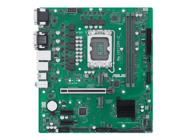 ASUS PRO H810M-C-CSM - Hovedkort - micro ATX - LGA1851-sokkel - H810 Chipset - USB-C 3.2 Gen 1, USB 3.2 Gen 2, USB 3.2 Gen 1 - Gigabit LAN - innbyg...