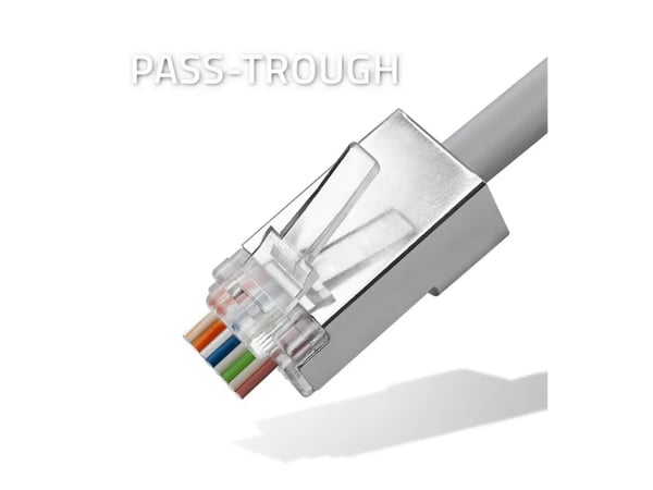 Qoltec RJ45 | CAT6 | FTP | Läpivienti | Kullatut koskettimet | 100 kpl
